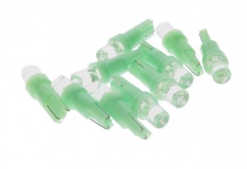 7 р. Лампа светодиодная 12V T5 W2x4.6d с патроном B8.5d 1 LED CONE Green MEGA ELECTRIC MEGA ELECTRIC 050212g  с доставкой в г. Кемерово. Увеличить фотографию 1