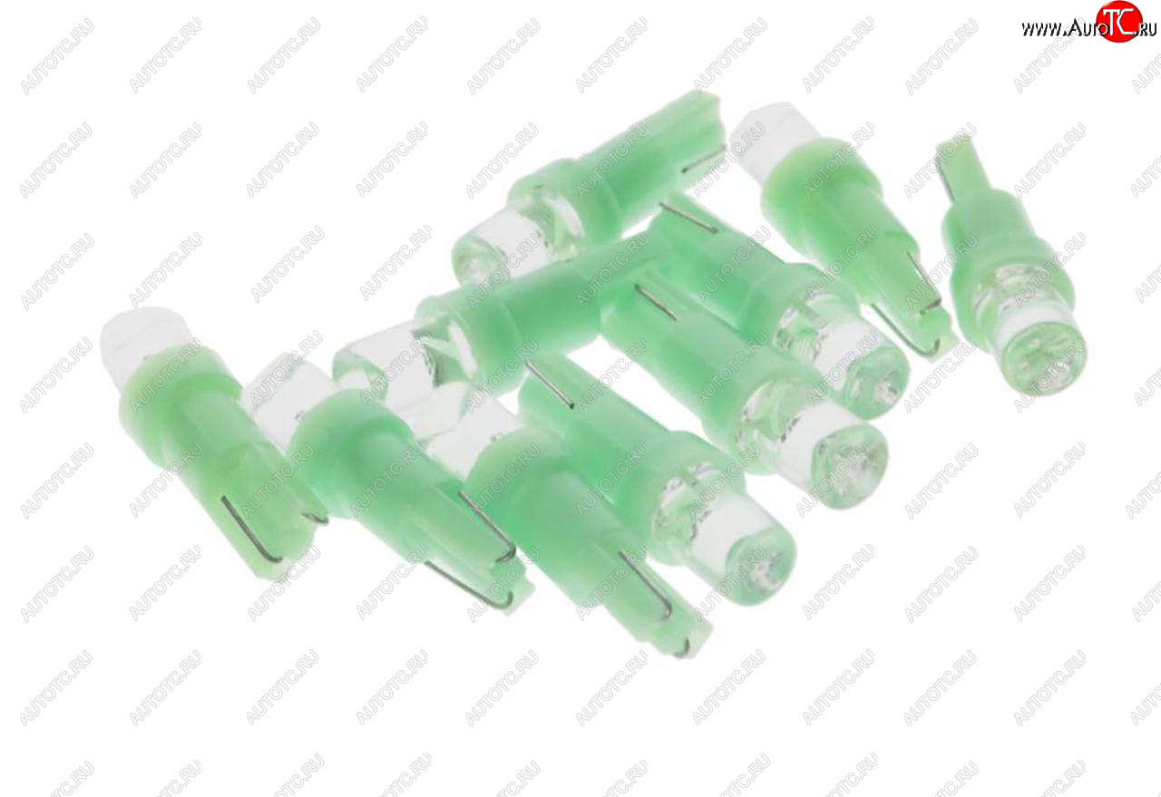 7 р. Лампа светодиодная 12V T5 W2x4.6d с патроном B8.5d 1 LED CONE Green MEGA ELECTRIC MEGA ELECTRIC 050212g  с доставкой в г. Кемерово