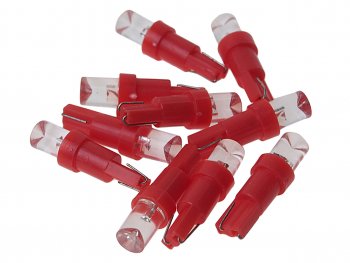 11 р. Лампа светодиодная 12V T5 W2x4.6d с патроном B8.5d 1 LED CONE Red MEGA ELECTRIC MEGA ELECTRIC 050212r  с доставкой в г. Кемерово. Увеличить фотографию 1