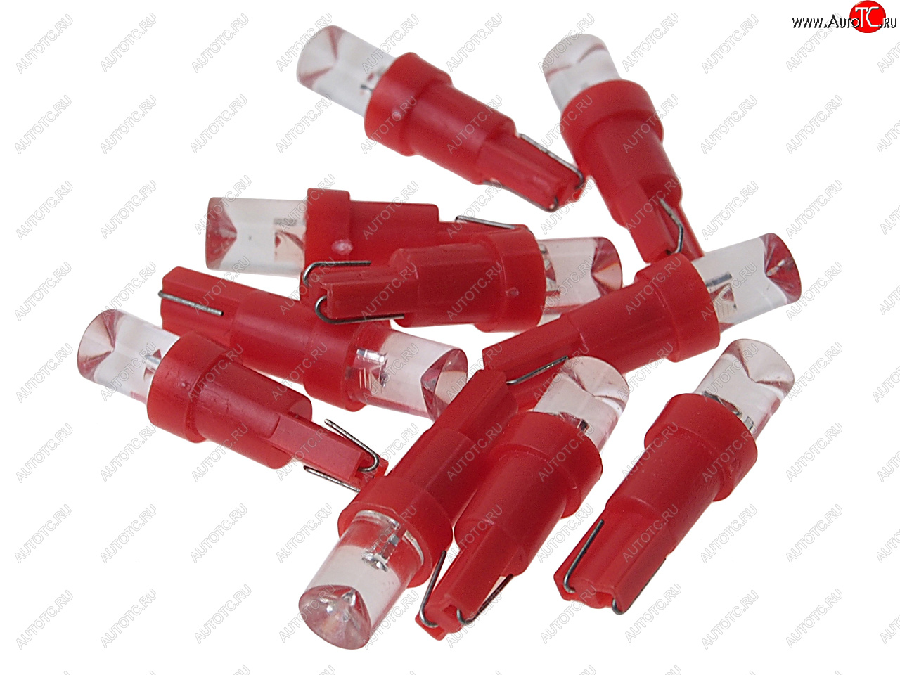 11 р. Лампа светодиодная 12V T5 W2x4.6d с патроном B8.5d 1 LED CONE Red MEGA ELECTRIC MEGA ELECTRIC 050212r  с доставкой в г. Кемерово