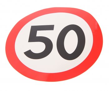 58 р. Наклейка-знак виниловая Ограничение скорости 50кмч круг, наружная d=16см AUTOSTICKERS AUTOSTICKERS 05024  с доставкой в г. Кемерово. Увеличить фотографию 1