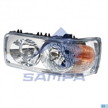 6 649 р. Фара DAF CF,XF65,75,85,95,105 левая SAMPA SAMPA 051.088  с доставкой в г. Кемерово. Увеличить фотографию 1