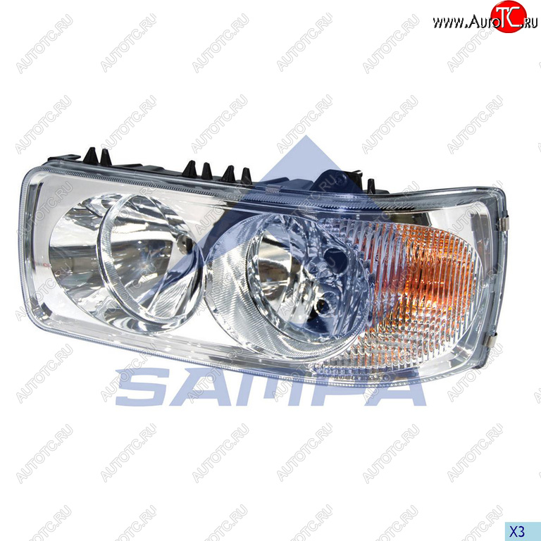 6 649 р. Фара DAF CF,XF65,75,85,95,105 левая SAMPA SAMPA 051.088  с доставкой в г. Кемерово