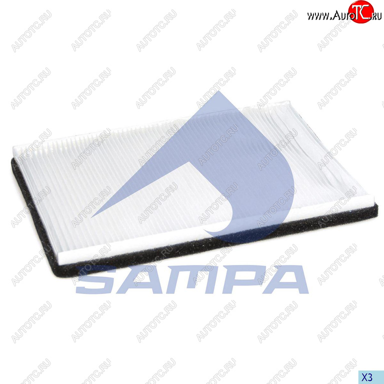 589 р. Фильтр воздушный салона DAF 95,95XF (312х225х25мм) SAMPA SAMPA 051.173-01  с доставкой в г. Кемерово