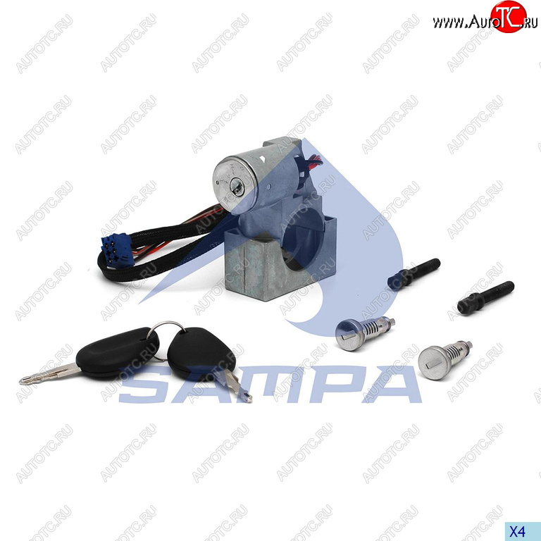 9 999 р. Замок зажигания DAF комплект с личинками дверей SAMPA SAMPA 051.444  с доставкой в г. Кемерово