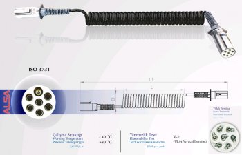 3 699 р. Кабель электрический прицепа S-type 6+1-полюсный L=4500мм металлические штекеры ALSA ALSA 05rf0102s45  с доставкой в г. Кемерово. Увеличить фотографию 2