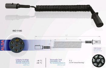 2 899 р. Кабель электрический прицепа N-type 7-полюсный L=4000мм пластиковые штекеры ALSA ALSA 05rf0103n40  с доставкой в г. Кемерово. Увеличить фотографию 2