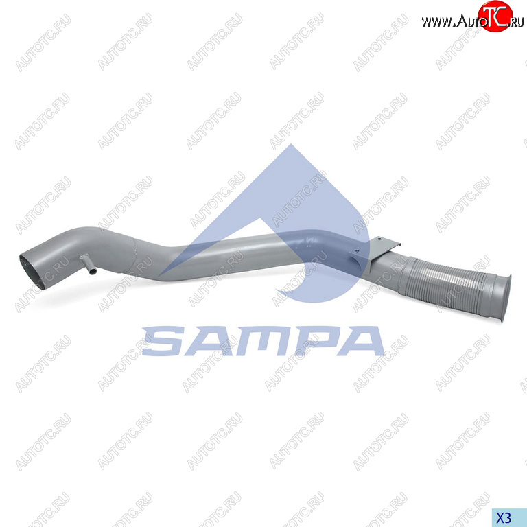 10 649 р. Труба приемная глушителя IVECO Stralis с гофрой SAMPA SAMPA 060.409  с доставкой в г. Кемерово