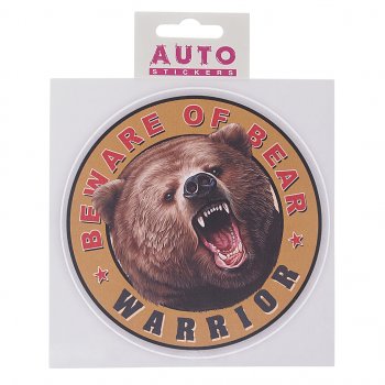 45 р. Наклейка виниловая вырезанная Медведь WARRIOR 12х12см полноцветная AUTOSTICKERS AUTOSTICKERS 060996  с доставкой в г. Кемерово. Увеличить фотографию 1