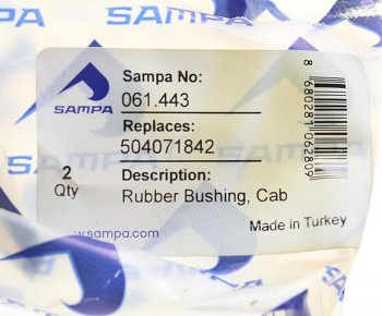 254 р. Втулка IVECO Trakker подвески кабины SAMPA SAMPA 061.443  с доставкой в г. Кемерово. Увеличить фотографию 3