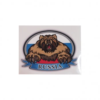 47 р. Наклейка-знак виниловая RUS-флаг медведь 10х14см (овал) в упаковке AUTOSTICKERS AUTOSTICKERS 06811062617  с доставкой в г. Кемерово. Увеличить фотографию 1