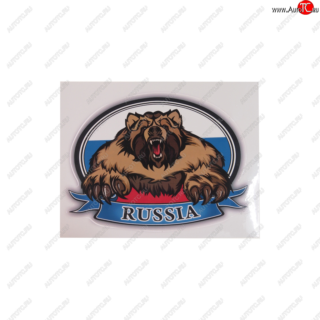 47 р. Наклейка-знак виниловая RUS-флаг медведь 10х14см (овал) в упаковке AUTOSTICKERS AUTOSTICKERS 06811062617  с доставкой в г. Кемерово