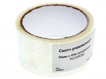 61 р. Скотч упаковочный 48ммх40м прозрачный TECHROLL TECHROLL 069101281014  с доставкой в г. Кемерово. Увеличить фотографию 1