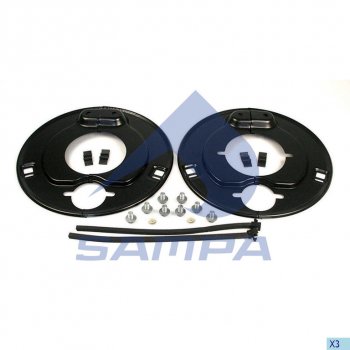 2 169 р. Щиток BPW барабана тормозного пылезащитный (комплект на ось) SAMPA SAMPA 070.558  с доставкой в г. Кемерово. Увеличить фотографию 1