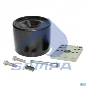 4 849 р. Ремкомплект BPW пневморессоры (стакан,палец,болты,плита) SAMPA SAMPA 070.645  с доставкой в г. Кемерово. Увеличить фотографию 1