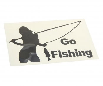 95 р. Наклейка виниловая вырезанная GO Fishing 10х16см черная AUTOSTICKERS AUTOSTICKERS 073088  с доставкой в г. Кемерово. Увеличить фотографию 1