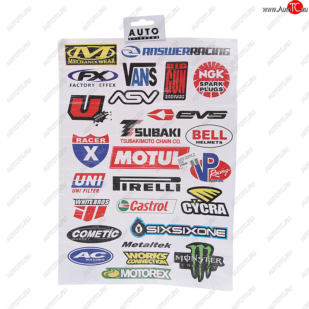 204 р. Наклейка виниловая вырезанная MOTEREX 25х35см в наборе полноцветная AUTOSTICKERS AUTOSTICKERS 073279  с доставкой в г. Кемерово