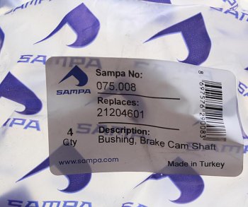 21 р. Втулка ROR вала тормозного (38x48x52x22) SAMPA SAMPA 075.008  с доставкой в г. Кемерово. Увеличить фотографию 3