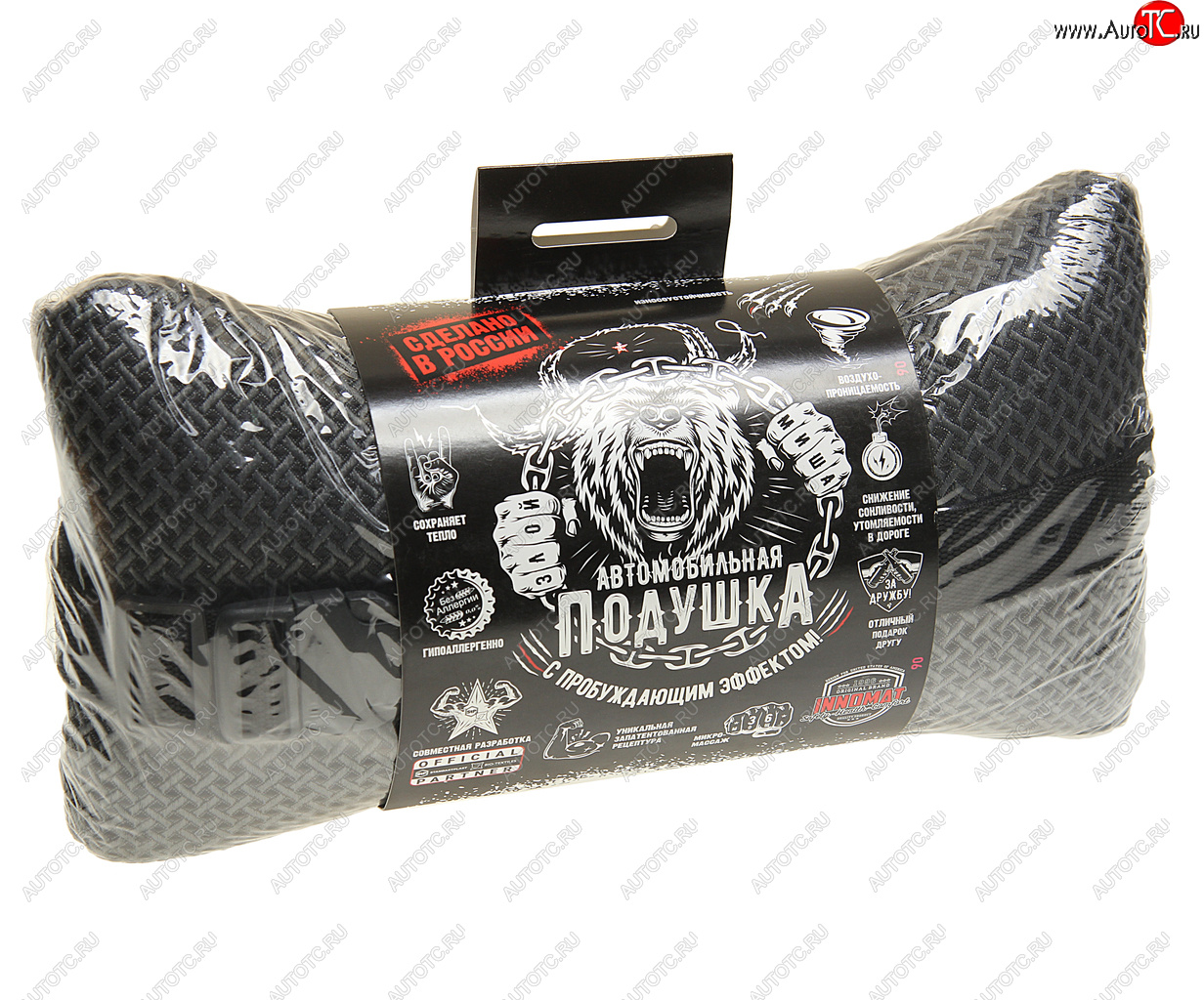 599 р. Подушка на подголовник бабочка жаккард (innoflex) 32х17см черно-серая STP STP 07593-00-00  с доставкой в г. Кемерово