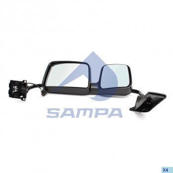 11 749 р. Зеркало боковое RENAULT Premium левое двойное черное (с подогревом) в сборе SAMPA SAMPA 078.442  с доставкой в г. Кемерово. Увеличить фотографию 1