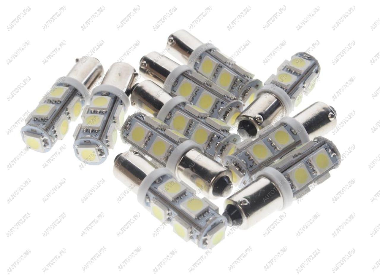 26 р. Лампа светодиодная 12V T4W BA9s 6000K 9 SMD 5050 White MEGA ELECTRIC MEGA ELECTRIC 090131w  с доставкой в г. Кемерово