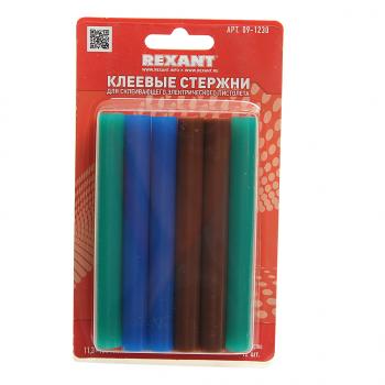 158 р. Стержень клеевой 11.3х100мм цветной 12шт. в блистере REXANT REXANT 09-1230  с доставкой в г. Кемерово. Увеличить фотографию 1