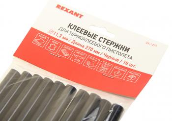 479 р. Стержень клеевой 11.3х270мм черный 10шт. REXANT REXANT 09-1271  с доставкой в г. Кемерово. Увеличить фотографию 2
