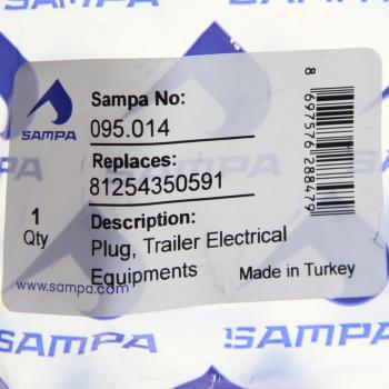 449 р. Разъем электрический прицепа ISO 3731 Type S 7-полюсный (вилка металл) SAMPA SAMPA 095.014  с доставкой в г. Кемерово. Увеличить фотографию 3
