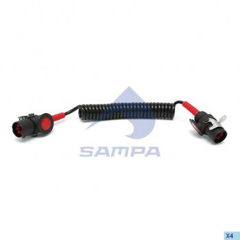 5 199 р. Кабель электрический АБС DAF прицепа 7-полюсный L=4500мм SAMPA SAMPA 095.167  с доставкой в г. Кемерово. Увеличить фотографию 1