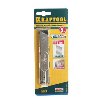 379 р. Лезвие для ножа сегментированное 18мм 5шт. Solingen KRAFTOOL KRAFTOOL 09605-tin-18-s5_z01z02  с доставкой в г. Кемерово. Увеличить фотографию 1