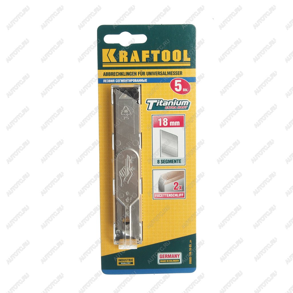 379 р. Лезвие для ножа сегментированное 18мм 5шт. Solingen KRAFTOOL KRAFTOOL 09605-tin-18-s5_z01z02  с доставкой в г. Кемерово