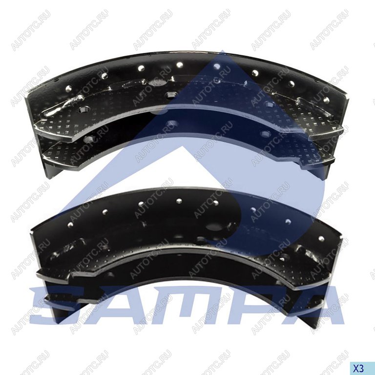 4 189 р. Колодки тормозные VOLVO без накладок комплект (2шт.) SAMPA SAMPA 030.650  с доставкой в г. Кемерово