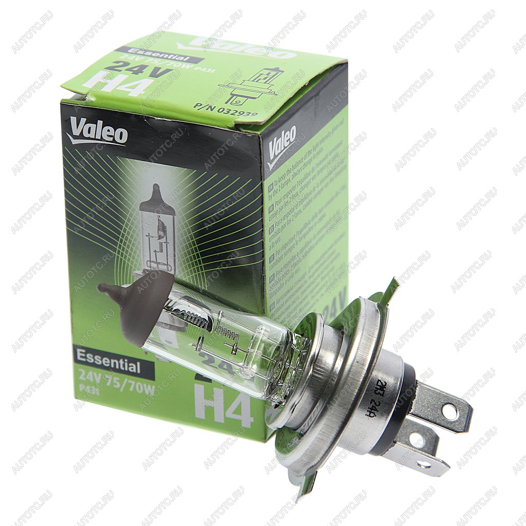 255 р. Лампа 24V H4 7570W P43t-38 3200K (1шт.) Essential VALEO VALEO 032939  с доставкой в г. Кемерово