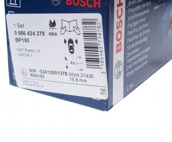 1 799 р. Колодки тормозные передние (4шт.) BOSCH Fiat Panda 2 169 (2003-2011)  с доставкой в г. Кемерово. Увеличить фотографию 3