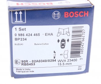 1 499 р. Колодки тормозные передние (4шт.) BOSCH Suzuki Baleno (1999-2002)  с доставкой в г. Кемерово. Увеличить фотографию 4
