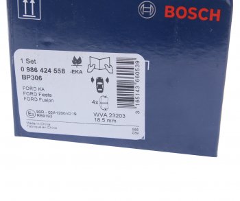2 059 р. Колодки тормозные передние (4шт.) BOSCH Ford Fiesta 5 хэтчбэк 5 дв. дорестайлинг (2001-2005)  с доставкой в г. Кемерово. Увеличить фотографию 4