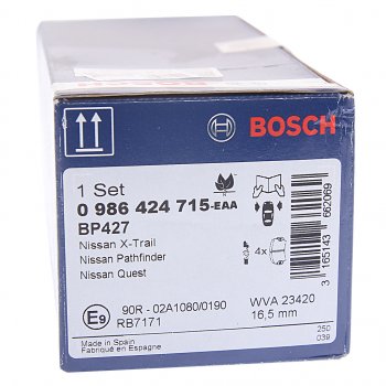 2 799 р. Колодки тормозные передние (4шт.) BOSCH Nissan X-trail 1 T30 дорестайлинг (2000-2003)  с доставкой в г. Кемерово. Увеличить фотографию 4