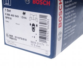 1 399 р. Колодки тормозные передние (4шт.) BOSCH Ford Escort ANL 2-ой рестайлинг универсал (1995-2000)  с доставкой в г. Кемерово. Увеличить фотографию 3