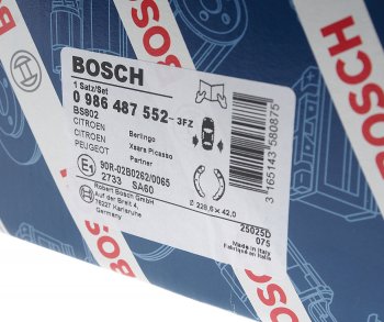 2 299 р. Колодки тормозные задние барабанные 4шт. BOSCH CITROEN Berlingo M49 дорестайлинг (1996-2003)  с доставкой в г. Кемерово. Увеличить фотографию 4