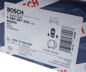 2 869 р. Колодки тормозные задние барабанные 4шт. BOSCH Volkswagen Caddy 9K,9U (1995-2003)  с доставкой в г. Кемерово. Увеличить фотографию 4