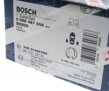 1 849 р. Колодки тормозные задние барабанные (4шт.) BOSCH Renault Logan 1 рестайлинг (2010-2016)  с доставкой в г. Кемерово. Увеличить фотографию 4