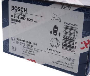 2 799 р. Колодки тормозные задние барабанные (4шт.) BOSCH Volvo S80 TS седан дорестайлинг (1998-2003)  с доставкой в г. Кемерово. Увеличить фотографию 4