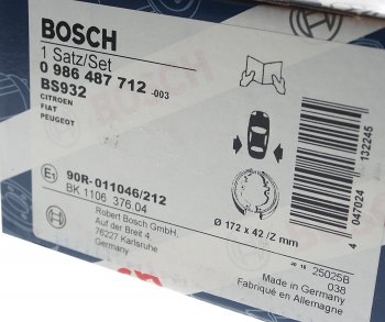 3 389 р. Колодки тормозные задние стояночного тормоза (4шт.) BOSCH Peugeot Boxer 244 (2002-2006)  с доставкой в г. Кемерово. Увеличить фотографию 4