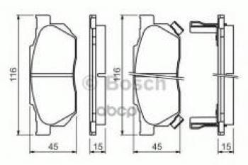 1 899 р. Колодки тормозные передние (4шт.) BOSCH Honda Civic EJ,EK,EM седан дорестайлинг (1995-1998)  с доставкой в г. Кемерово. Увеличить фотографию 1