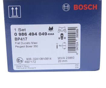 2 459 р. Колодки тормозные дисковые (4шт.) BOSCH Peugeot Boxer 244 (2002-2006)  с доставкой в г. Кемерово. Увеличить фотографию 4