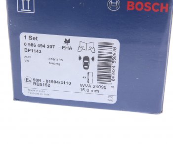 5 299 р. Колодки тормозные передние (4шт.) BOSCH Volkswagen Touareg GP рестайлинг (2006-2010)  с доставкой в г. Кемерово. Увеличить фотографию 4