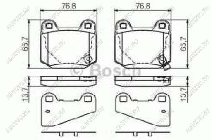 3 399 р. Колодки тормозные задние (4шт.) BOSCH  Mitsubishi Lancer  9 CS (2003-2009) седан 1-ый рестайлинг, универсал 1-ый рестайлинг, седан 2-ой рестайлинг, универсал 2-ой рестайлинг  с доставкой в г. Кемерово