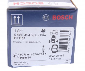 3 189 р. Колодки тормозные задние (4шт.) BOSCH KIA Sorento BL рестайлинг (2006-2010)  с доставкой в г. Кемерово. Увеличить фотографию 4