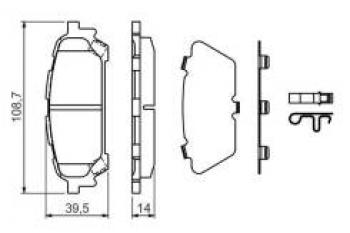 2 899 р. Колодки тормозные задние (4шт.) BOSCH Subaru Forester SG дорестайлинг (2002-2005)  с доставкой в г. Кемерово. Увеличить фотографию 1