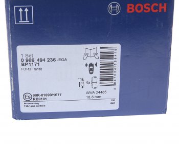 3 699 р. Колодки тормозные передние (4шт.) BOSCH Ford Transit цельнометаллический фургон (2006-2014)  с доставкой в г. Кемерово. Увеличить фотографию 4